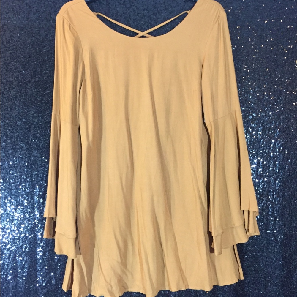 Gold long sleeve dress
